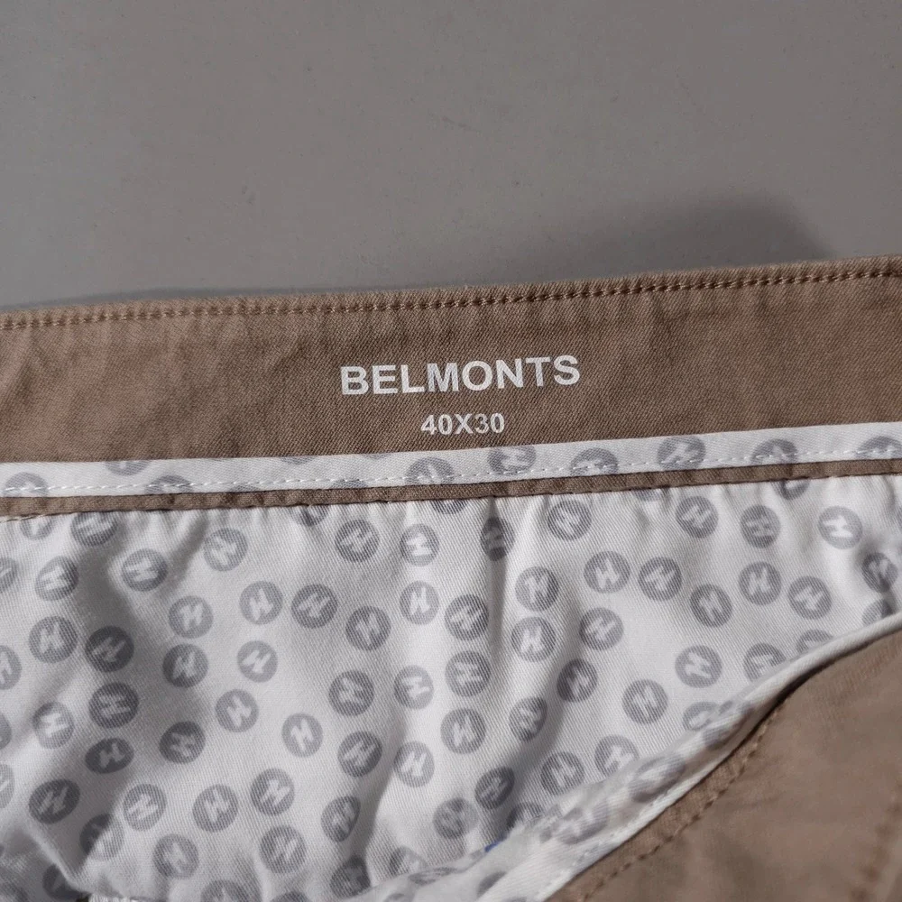 Mugsy Belmonts Chinos Mens 40x30 Tan Stretch‎ Cotton Rayon Spandex Pants